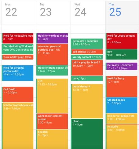 time blocking calendar